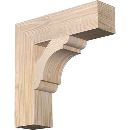 Ekena Millwork Olympic Block Smooth Bracket, Douglas Fir, 3 1/2"W x 14"D x 14"H BKT04X14X14OLY05SDF